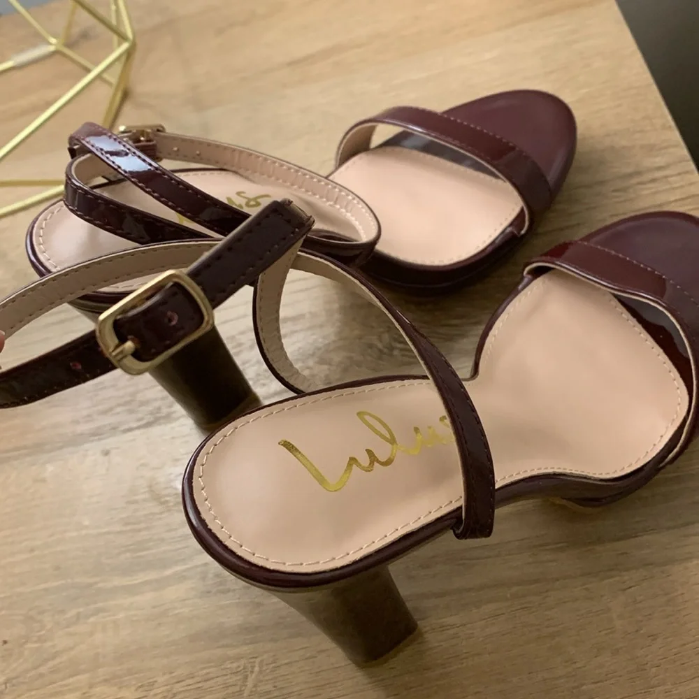 Brand new Lulu’s Burgundy strappy high heels - Picture 5 of 7